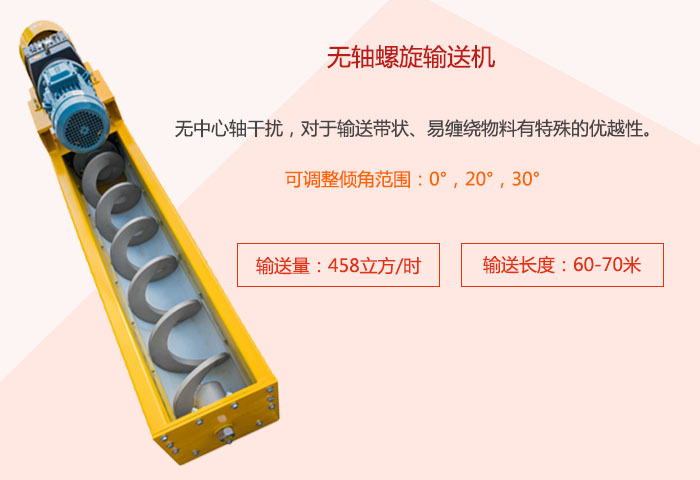 采用无轴设计，适合输送粘性强、易堵塞的物料